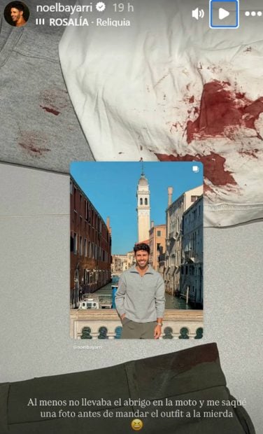 Historia de Instagram de Noel Bayarri. (Foto: Redes sociales)
