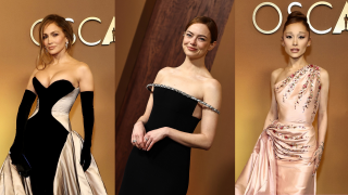 Jennifer Lopez, Ariana Grande y Emma Stone en la antesala a los premios Oscar. (Foto: Gtres)