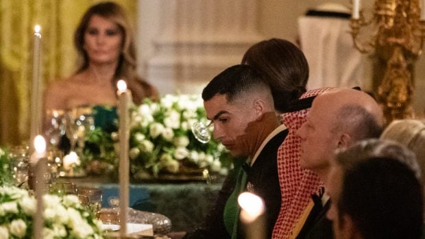 Cristiano Ronaldo en la cena de gala organizada por Donald Trump en la Casa Blanca. (Foto: Gtres)