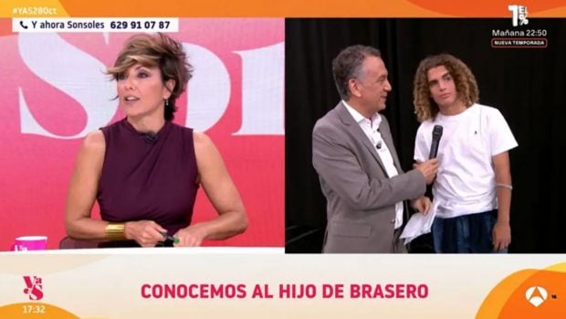 Roberto Brasero y su hijo en 'Y ahora Sonsoles'. (Foto: Antena 3)