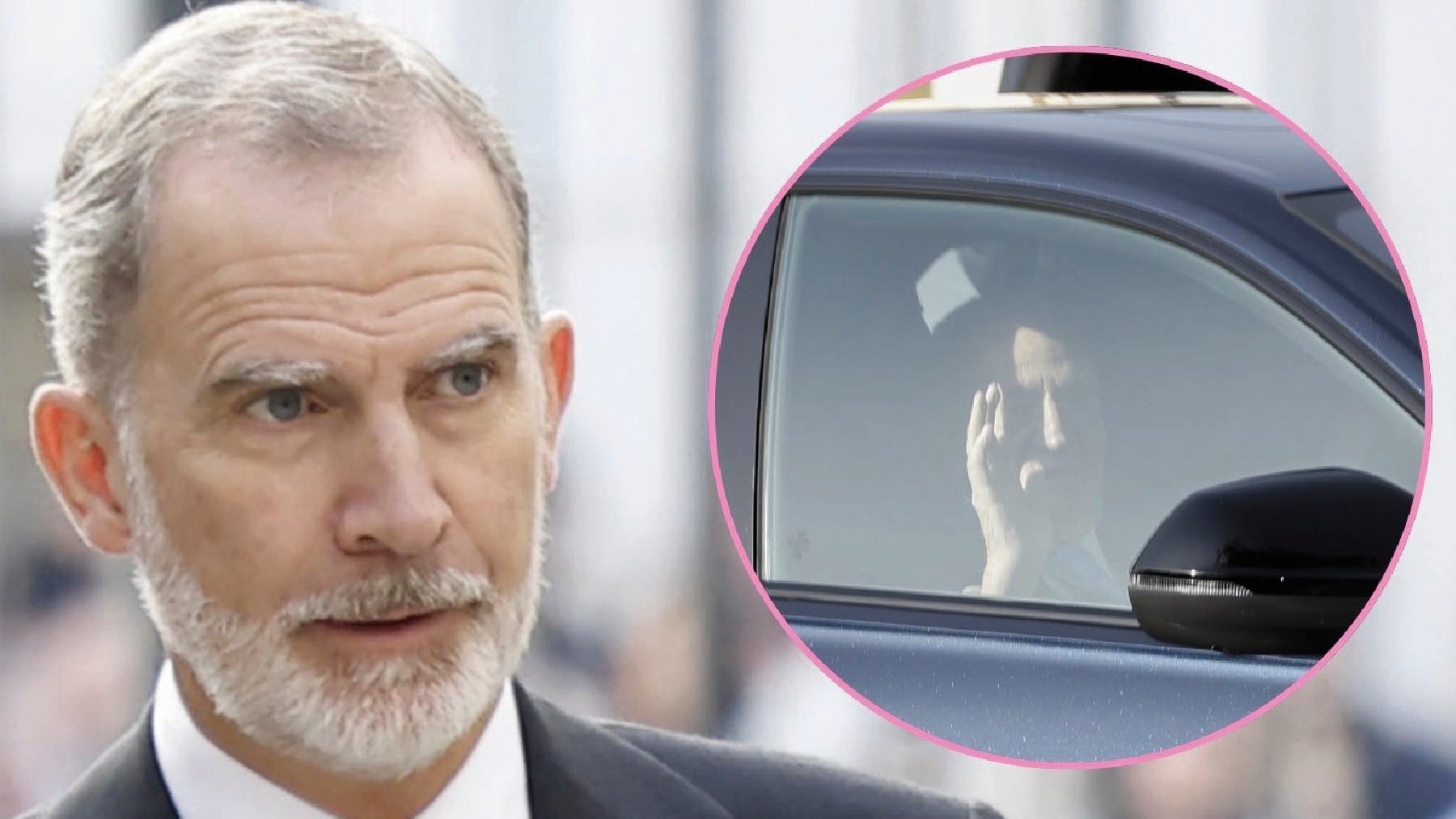 Juan Carlos I llega al almuerzo que ha organizado el Rey Felipe en El Pardo