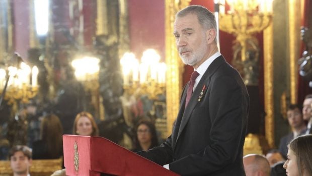 Felipe VI pronunciando unas palabras. (Foto: Gtres)