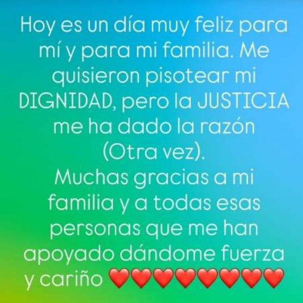 El comunicado de Belén Esteban tras conocer la sentencia de la Audiencia de Madrid. (Foto: Redes Sociales)