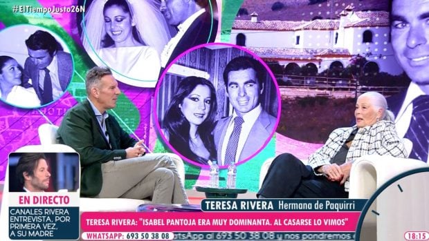 Teresa Rivera y Joaquín Prat en 'El tiempo justo'. (Foto: Telecinco)