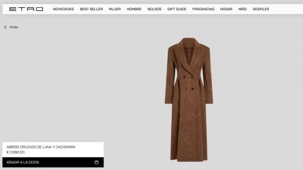 Abrigo de Charlene de Mónaco. (Foto: web de Etro)