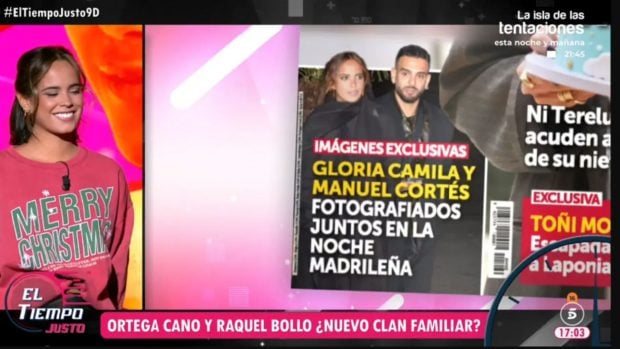 Captura del programa 'El tiempo justo' con Gloria Camila y la portada de la revista 'Semana'. (Foto: Telecinco)