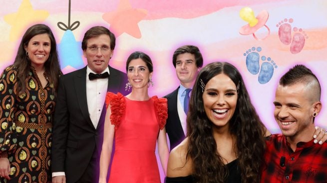 Montaje con parejas famosas que han sido padres en 2025. (Foto: Gtres)