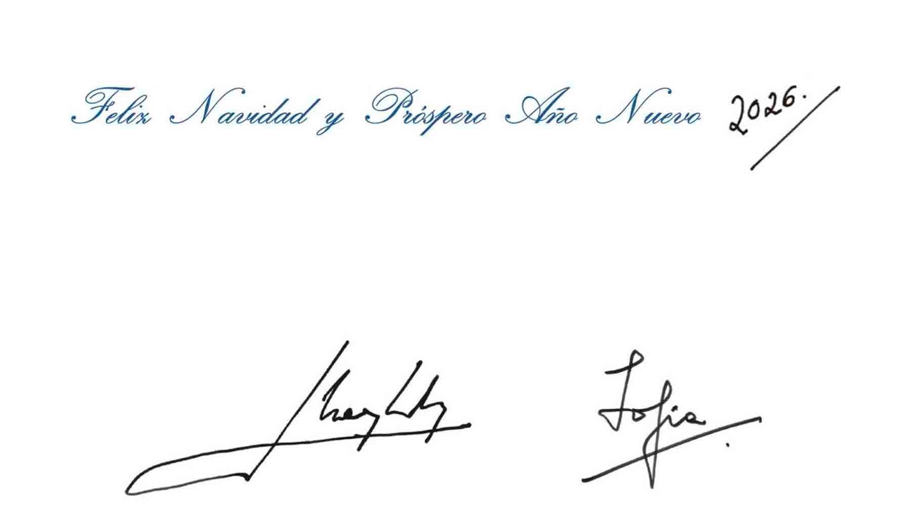Felicitación, Juan Carlos, Sofía, Navidad
