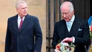 Andrés Mountbatten-Windsor y el rey Carlos III en un montaje. (Fotos: Gtres)