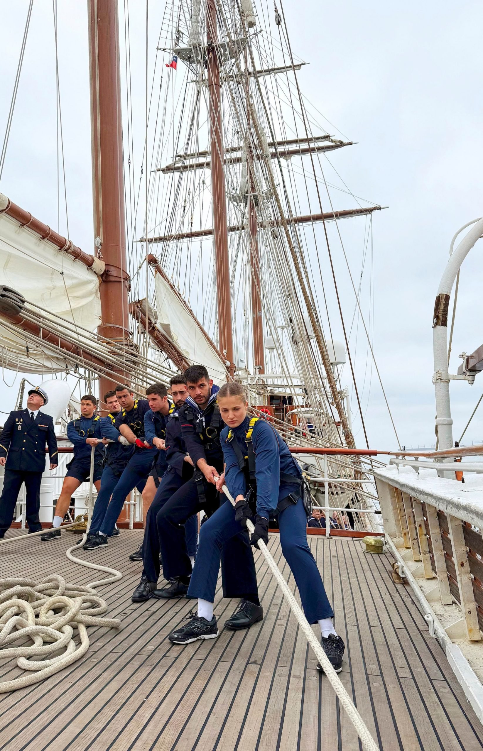 Leonor a bordo del Juan Sebastián Elcano. (Foto: Gtres)