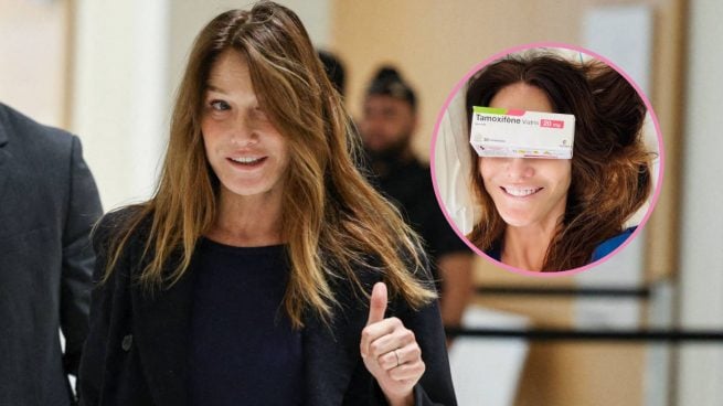 Carla Bruni y la foto que ha colgado para dar la noticia. (Foto: Gtres y redes sociales)