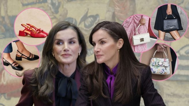 Montaje Reina Letizia y sus prendas fetiche. (Fotos : Gtres y web de Sézane)