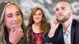 Montaje Blanca Fernández Ochoa y sus hijos David y Olivia. (Fotos: Telecinco y Gtres)