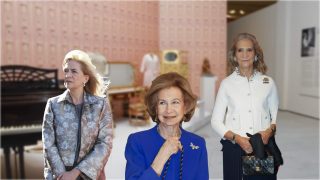 La Reina Sofía con las infantas Elena y Cristina en un montaje de Look. (Fotos: Gtres)