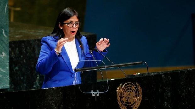 Delcy Rodríguez pronunciando un discurso. (Foto: Gtres)