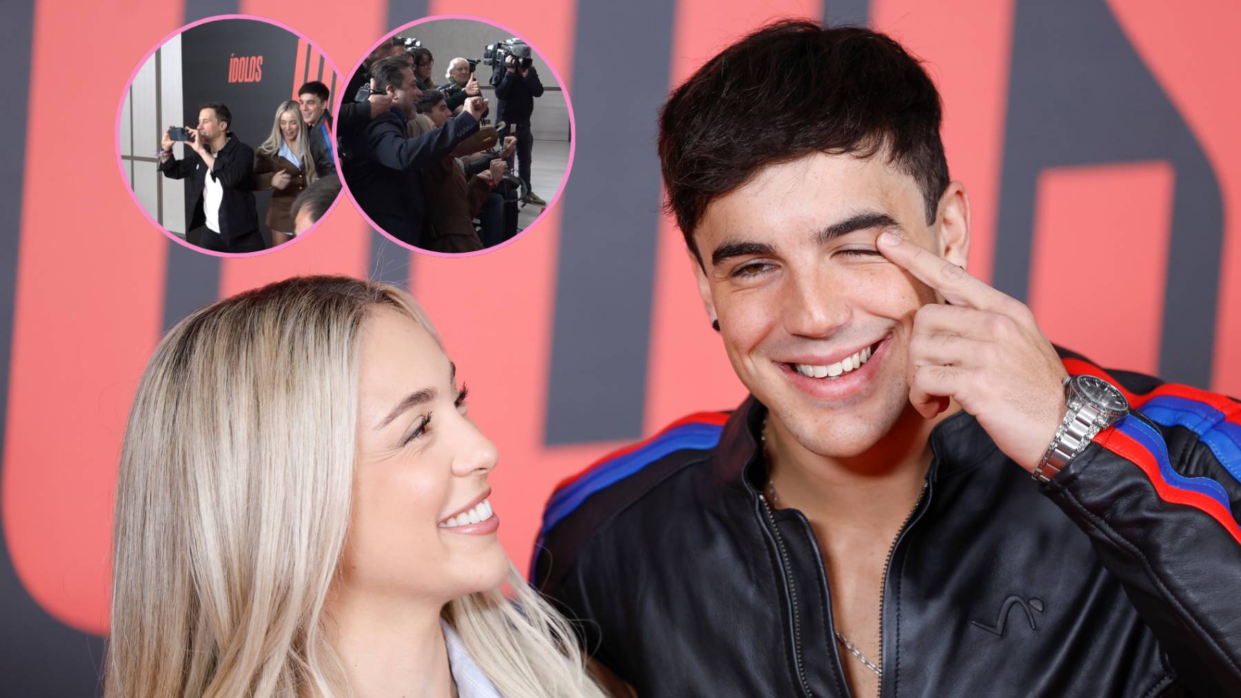 EN VÍDEO| El momentazo del posado oficial de Óscar Casas y Ana Mena: complicidad y selfie con la prensa