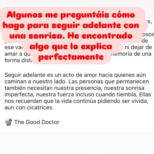 El mensaje de Carla Goyanes en sus redes sociales sobre el duelo. (Foto: Redes Sociales)