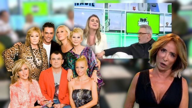 Colaboradores de Sálvame, María Patiño y captura de 'No somos nadie'. (Foto: TEN, Gtres)