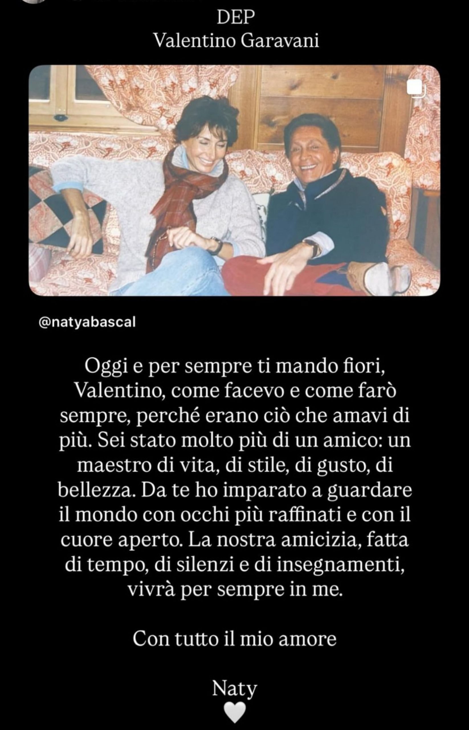 Storie de Naty Abascal despidiéndose de Valentino. (Foto: Redes sociales)