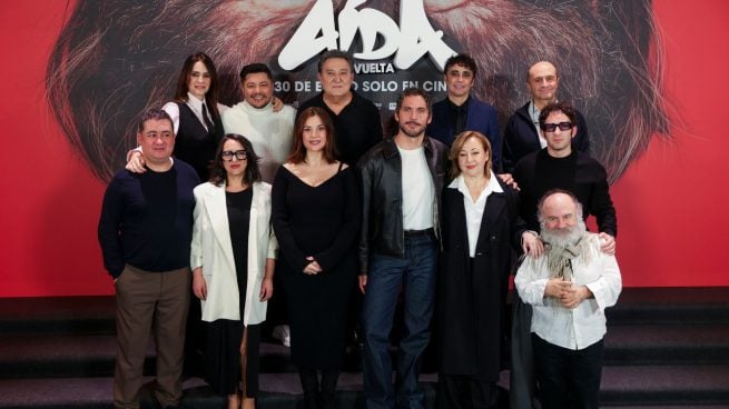 Protagonistas de 'Aida' durante la presentación de la película 'Aída y vuelta'. (Foto: Gtres)