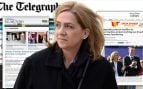 La Infanta Cristina y diversos medios hablando del caso Nóos. (Foto: Gtres)