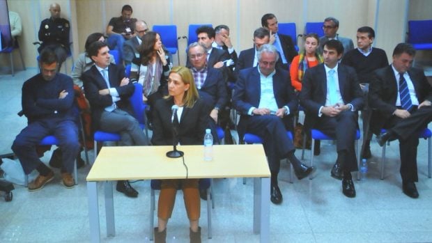 La infanta Cristina durante el juicio por el caso Nóos. (Foto: Gtres)