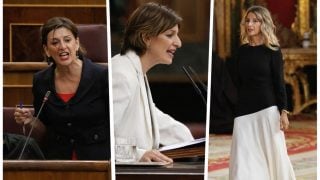 Yolanda Díaz en un collage hecho por LOOK.