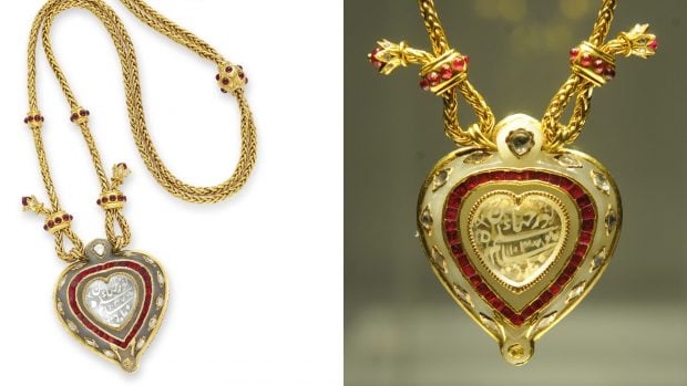 Al detalle, el collar Taj Mahal que perteneció a Elizabeth Taylor. (Fotos: Gtres)
