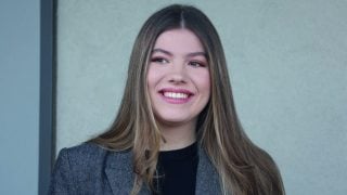 La infanta Sofía en la Fundación ONCE. (Foto: Gtres)