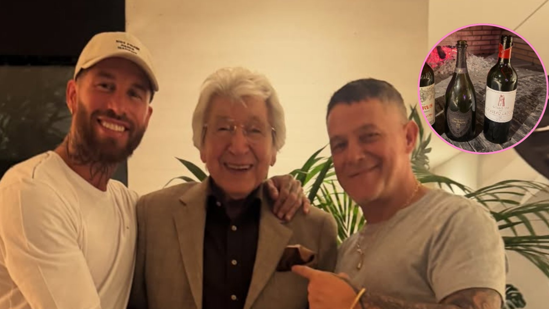 Angulas y un champán de 600 euros: Sergio Ramos invita a cenar a dos artistas muy conocidos