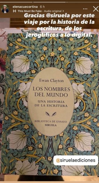 Portada del libro 'Los nombres del mundo'. (Foto: Instagram)