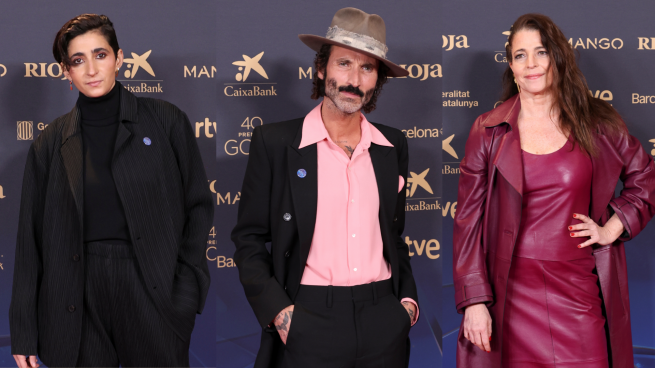 Alba Flores, Leiva y Nora Navas en la antesala de los Goya. (Foto: Gtres)