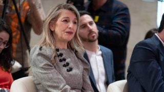 Yolanda Díaz en un acto político. (Foto: Gtres)