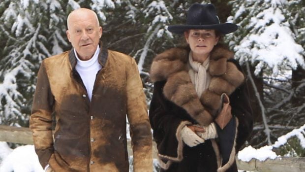 Norman Foster y Elena Ochoa en Gstaad. (Foto: Gtres)