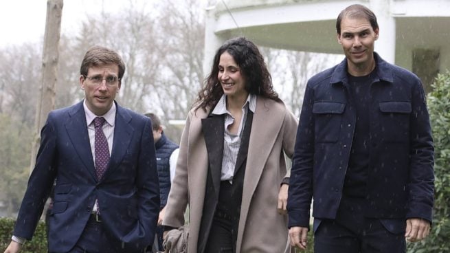 José Luis Martínez-Almeida, Xisca Perelló y Rafa Nadal en Madrid. (Foto: Gtres)