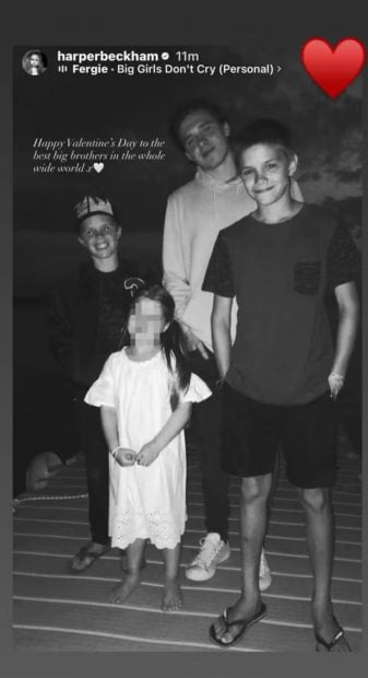 Historia temporal de Harper Beckham con sus hermanos. (Foto: Instagram)