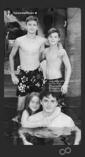 Historia temporal de Harper Beckham con sus hermanos. (Foto: Instagram)