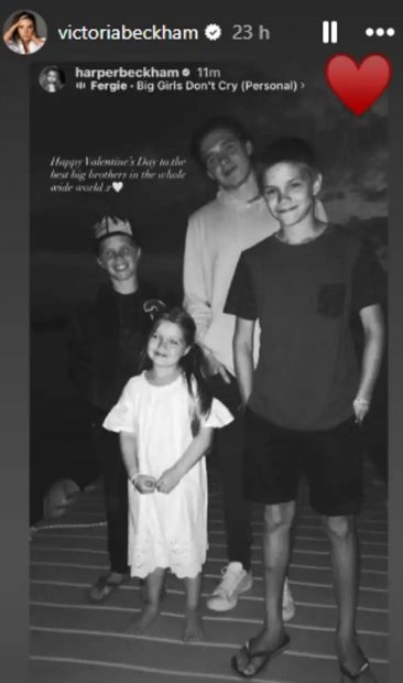 Historia temporal de Harper Beckham con sus hermanos. (Foto: Instagram)