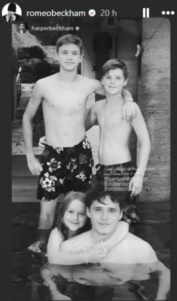 Historia temporal de Harper Beckham con sus hermanos. (Foto: Instagram)