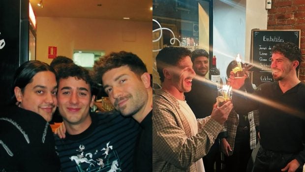 Pablo Alborán con los amigos de Juan Sesma. (Fotos: Redes Sociales)