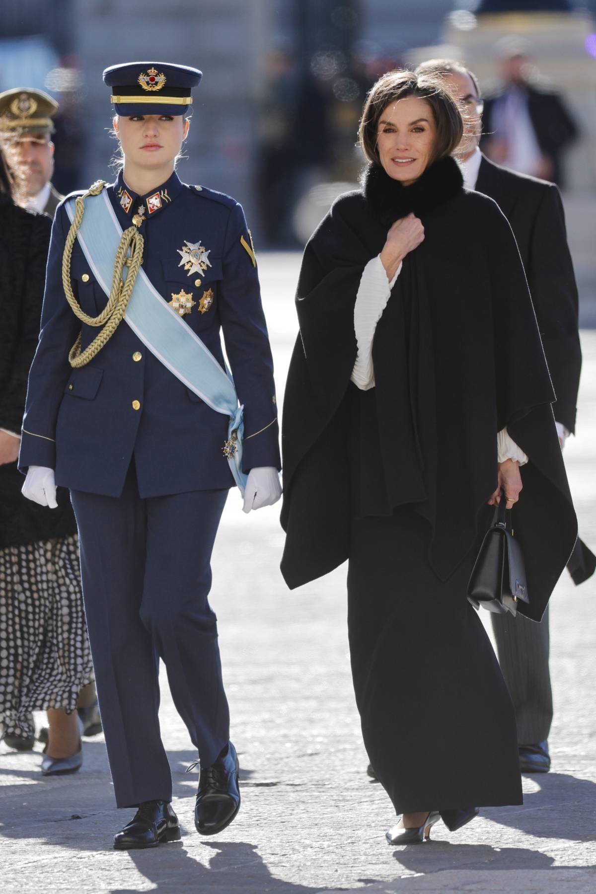 La Reina Letizia y la Princesa Leonor durante la Pascua Militar 2026 en el Palacio Real de Madrid, el 6 de enero. (Foto: Gtres)