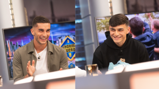 Ferran Torres y Pedri en ‘El Hormiguero’. (Foto: Gtres)