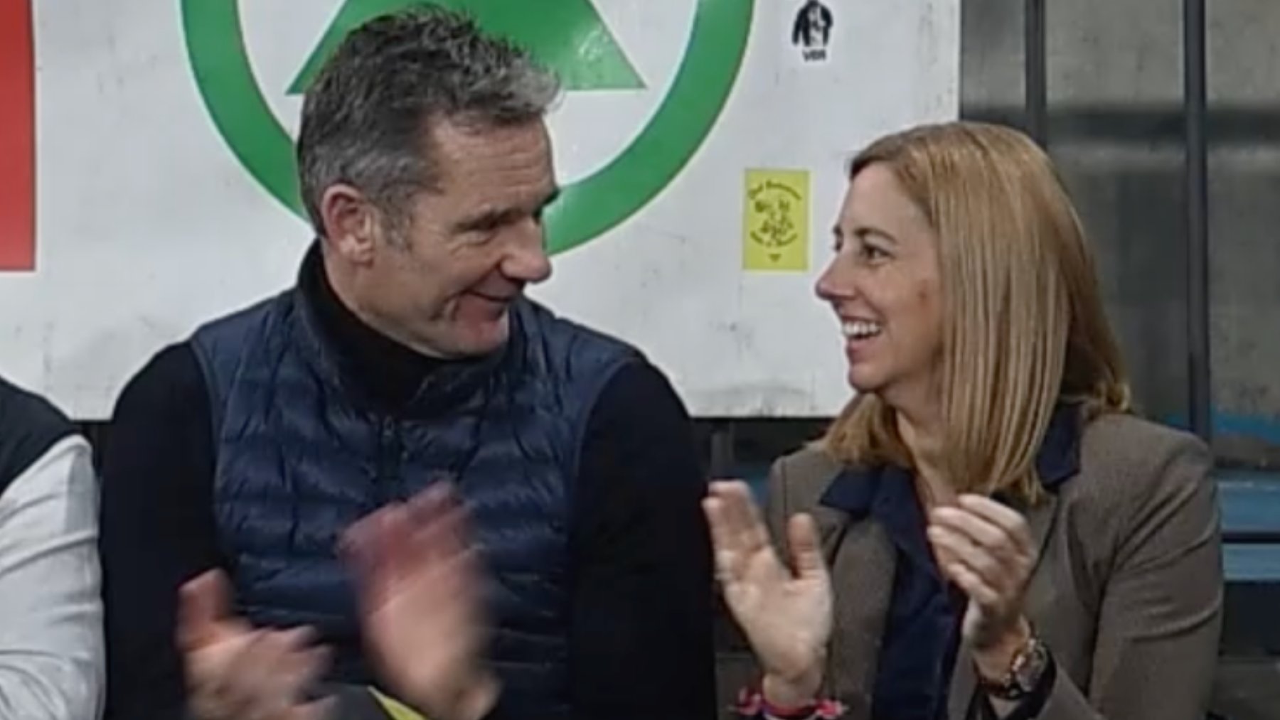 Iñaki Urdangarin y Ainhoa Armentia, complicidad y apoyo a Pablo Urdangarin en su partido del Granollers