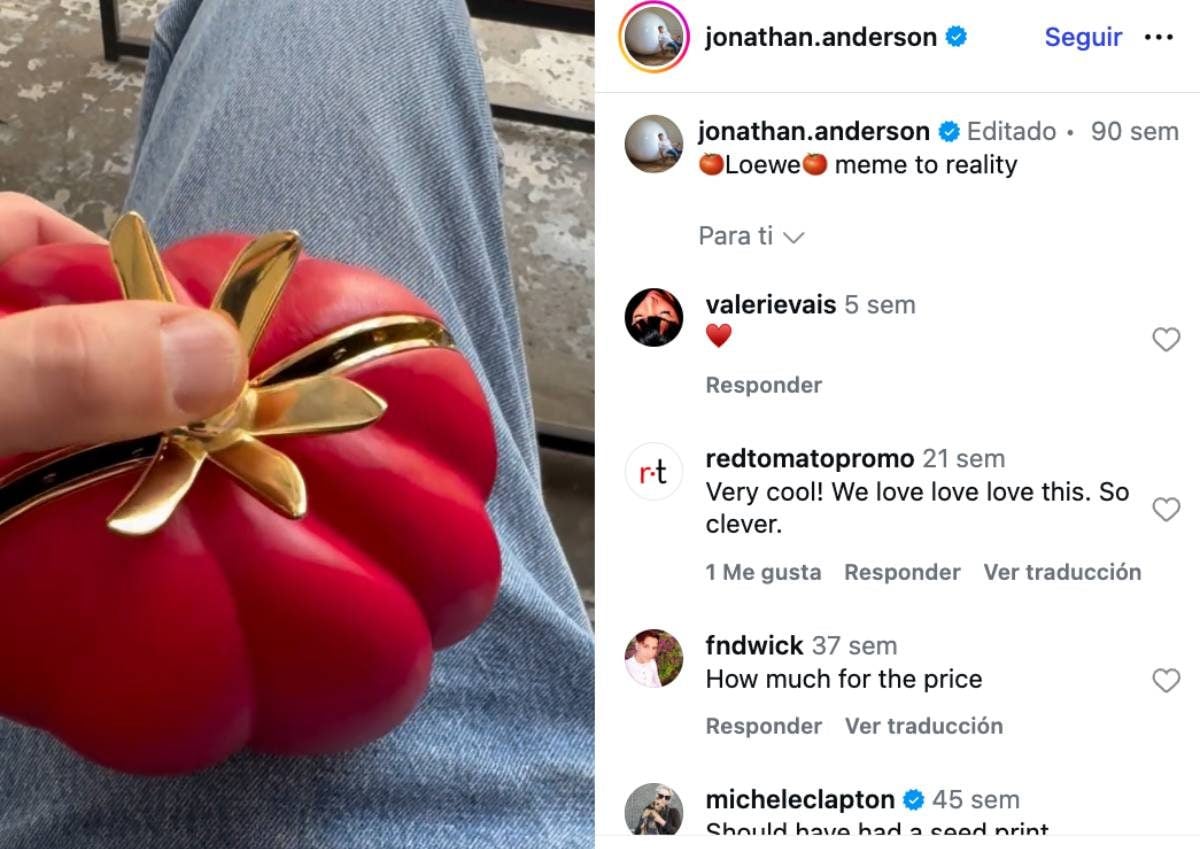 El bolso tomate creado por JW Anderson para Loewe.