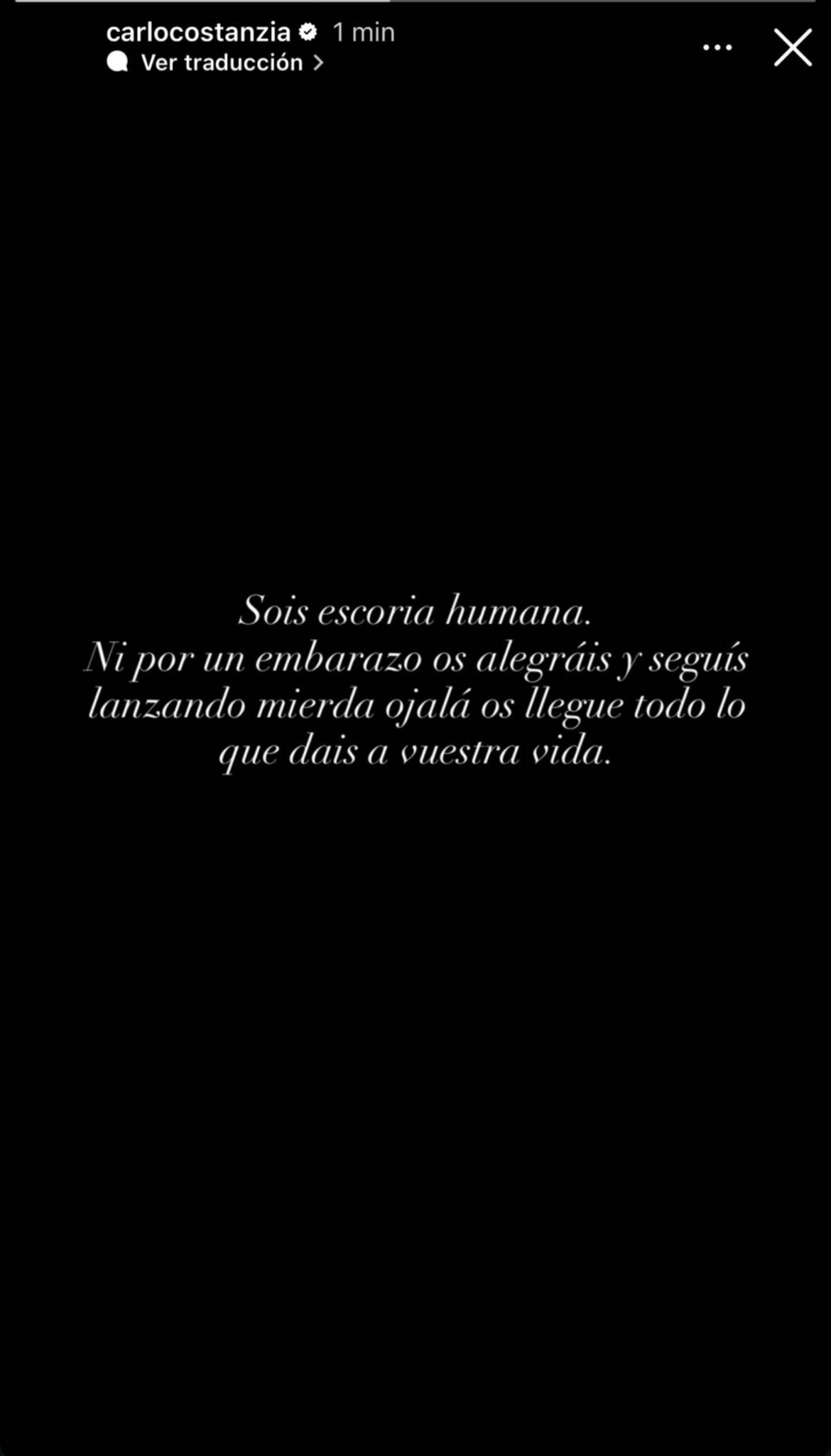 Story de Instagram de Carlo Costanzia. (Foto: RRSS)