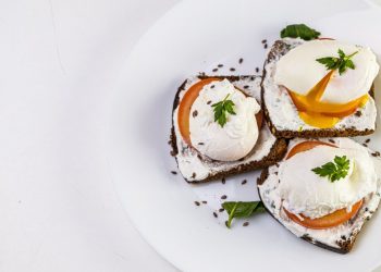 Poached eggs, breakfast