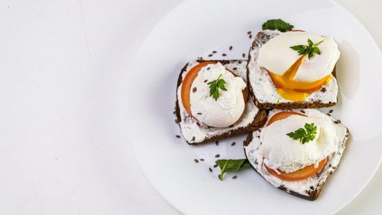 Poached eggs, breakfast