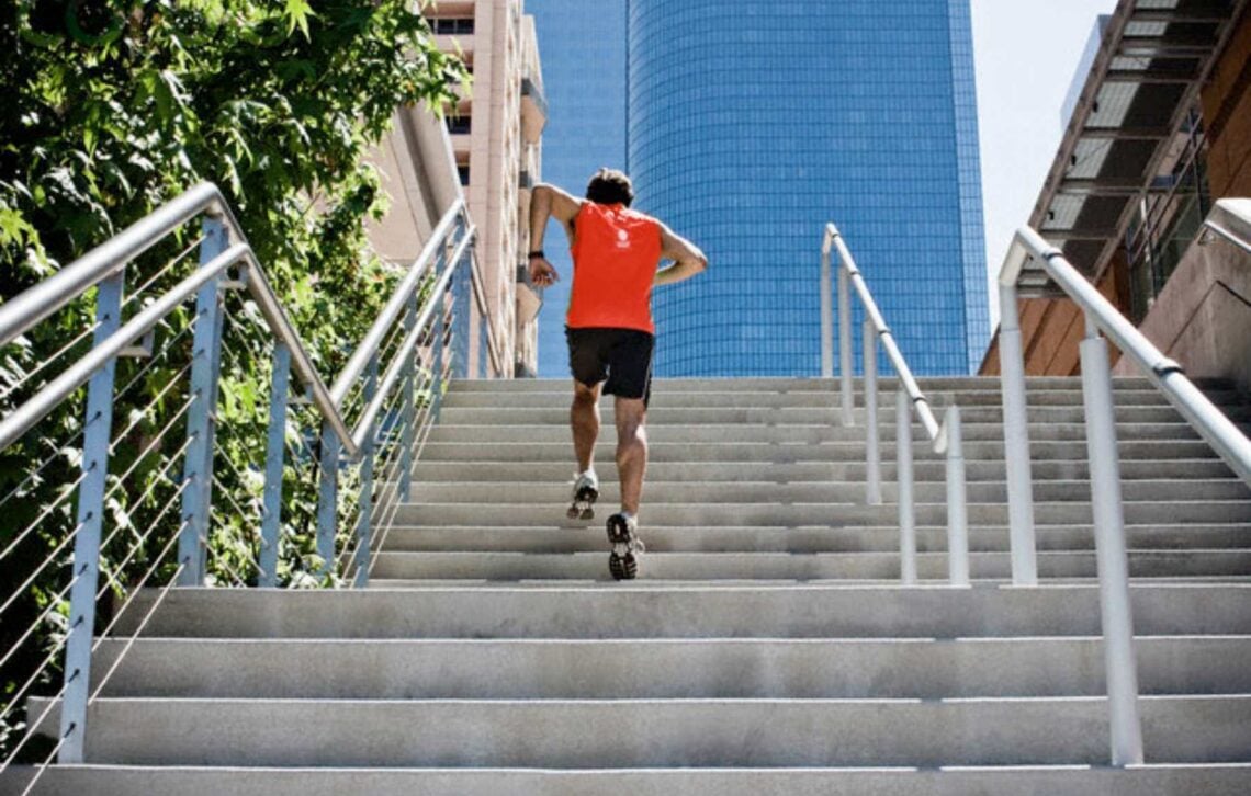 Walking up and down stairs, stair climbing