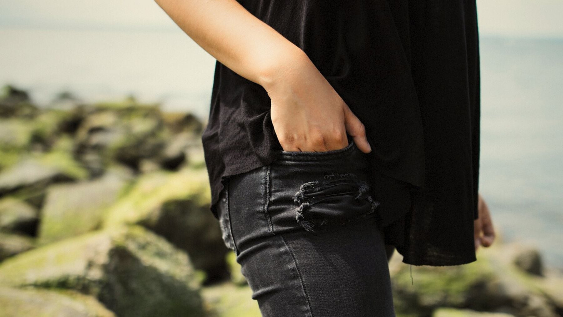 Hands, pockets, walking