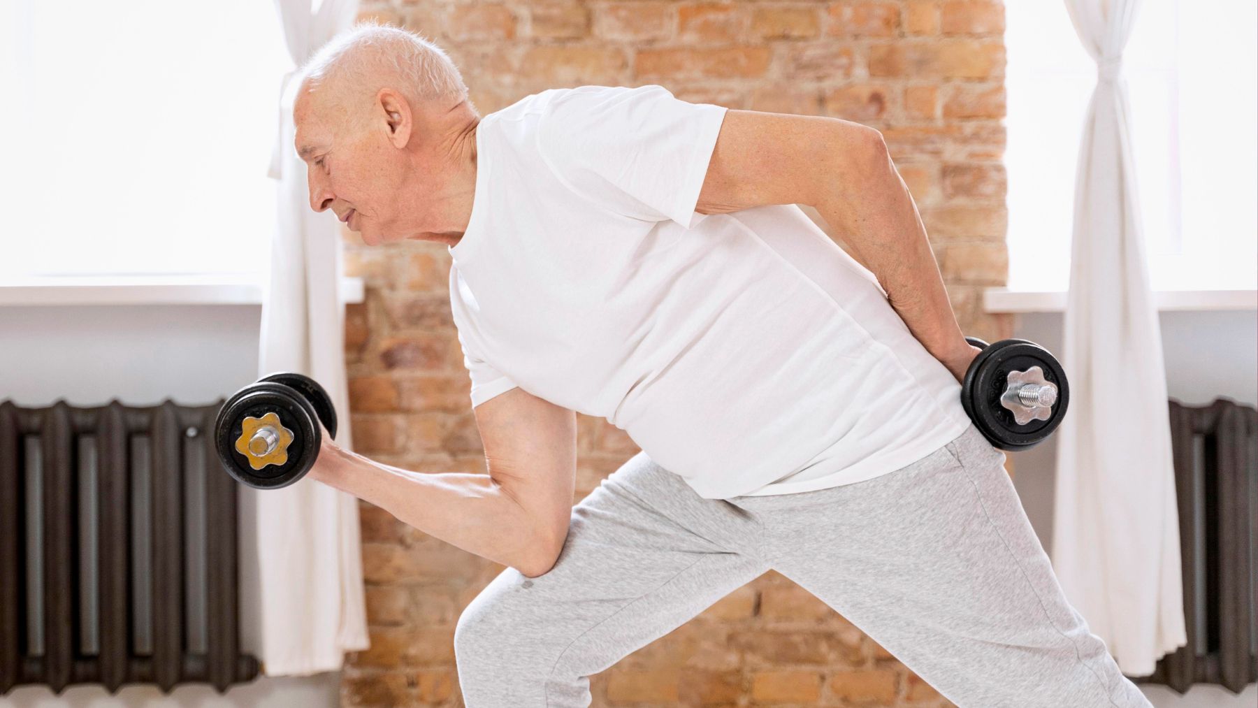 Senior, weight lifting, healthy aging